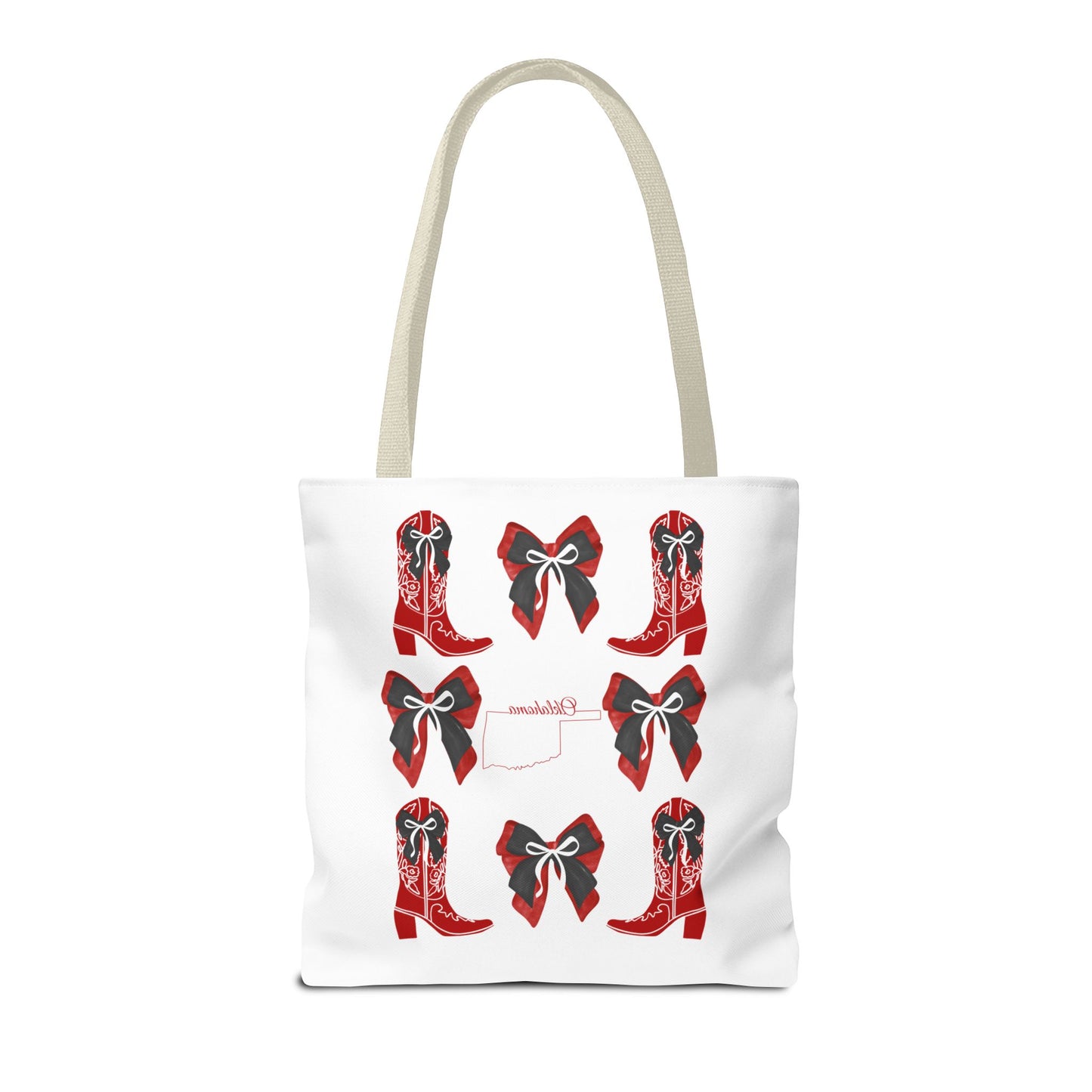 Tote Bag - Oklahoma Game Day Coquette Bow Design Fan Gift