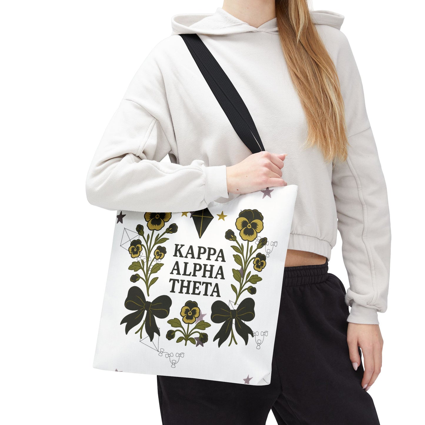 Floral Sorority Tote Bag | Kappa Alpha Theta, Eco-Friendly Bag, Gift for Sisters, College Accessory, Summer Outing Bag