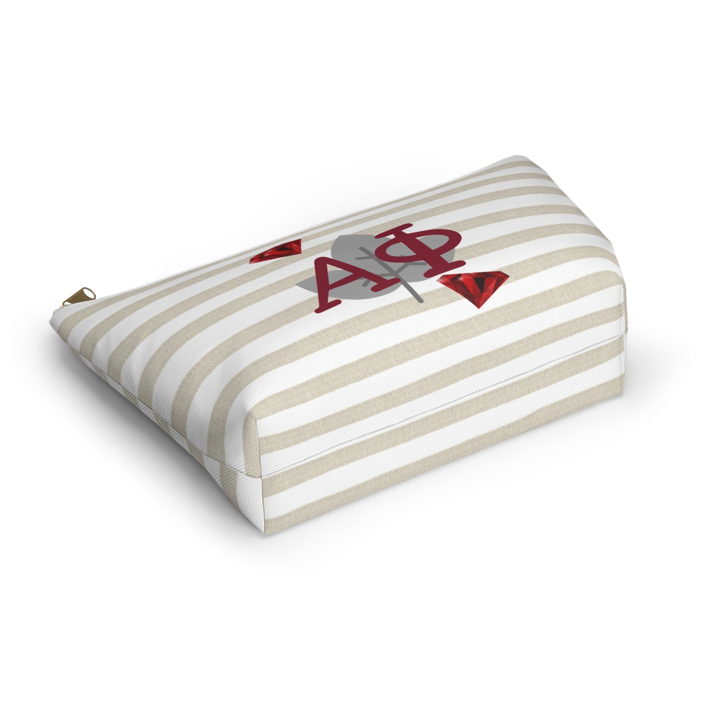 Alpha Phi Chic T-Bottom Accessory Pouch for Sorority Sisters | Makeup Bag, Travel Organizer, Gift for Graduates, Fun Storage