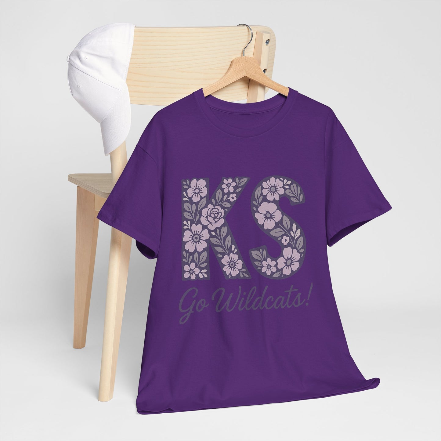 KS Floral Team Spirit Tee: Celebrate Kansas State Wildcats in Style, Perfect for Sports Events, Gifts, & Casual Wear