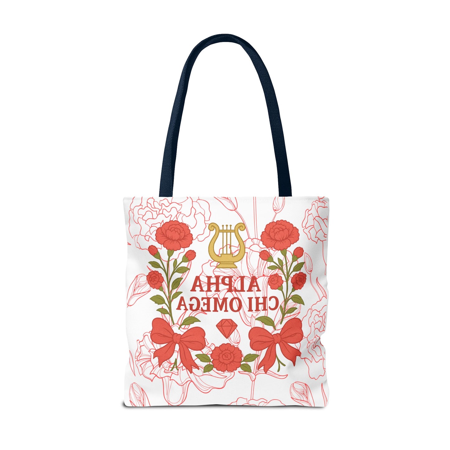 Floral Sorority Alpha Chi Omega Tote Bag, College Essentials, Gift for Sorority Sisters, Eco-Friendly Shopping Tote, Alpha Chi Omega Apparel