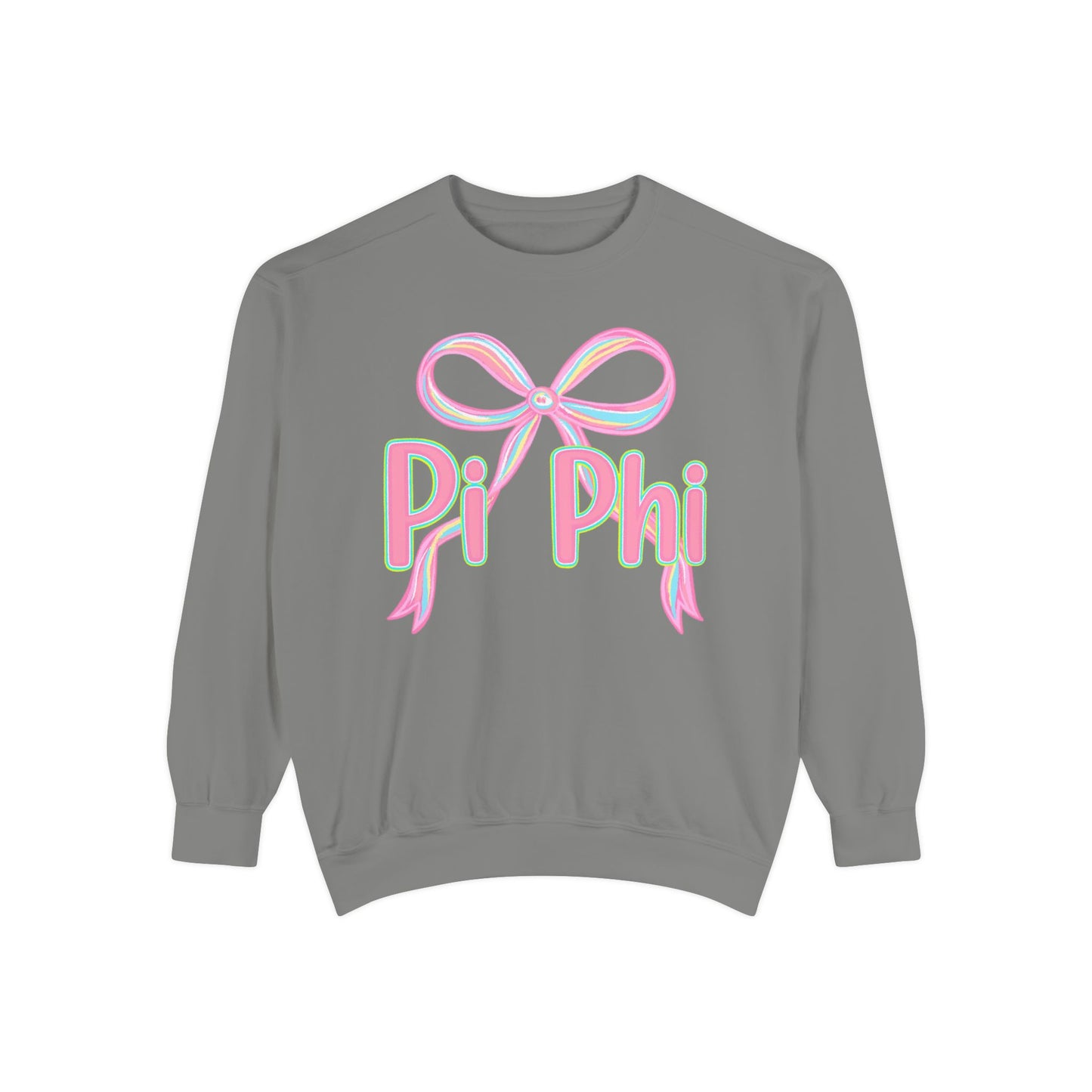 PiPhi Bow Unisex Sweatshirt, Cute Sorority Apparel, Comfortable Sweatshirt, Gift for Sorority Sisters, Soft Fashion Essentials