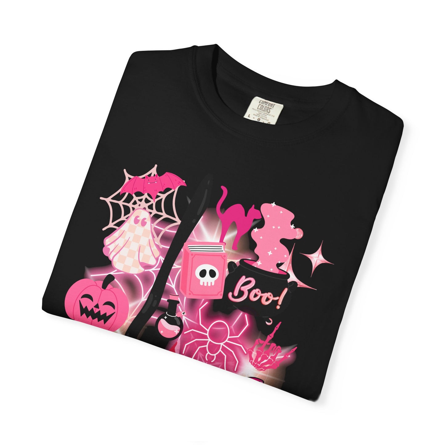 Pink Halloween-Themed Unisex T-shirt, Spooky Shirt, Ghostly Apparel, Boo T-shirt, Fall Fashion, Halloween Costume Top