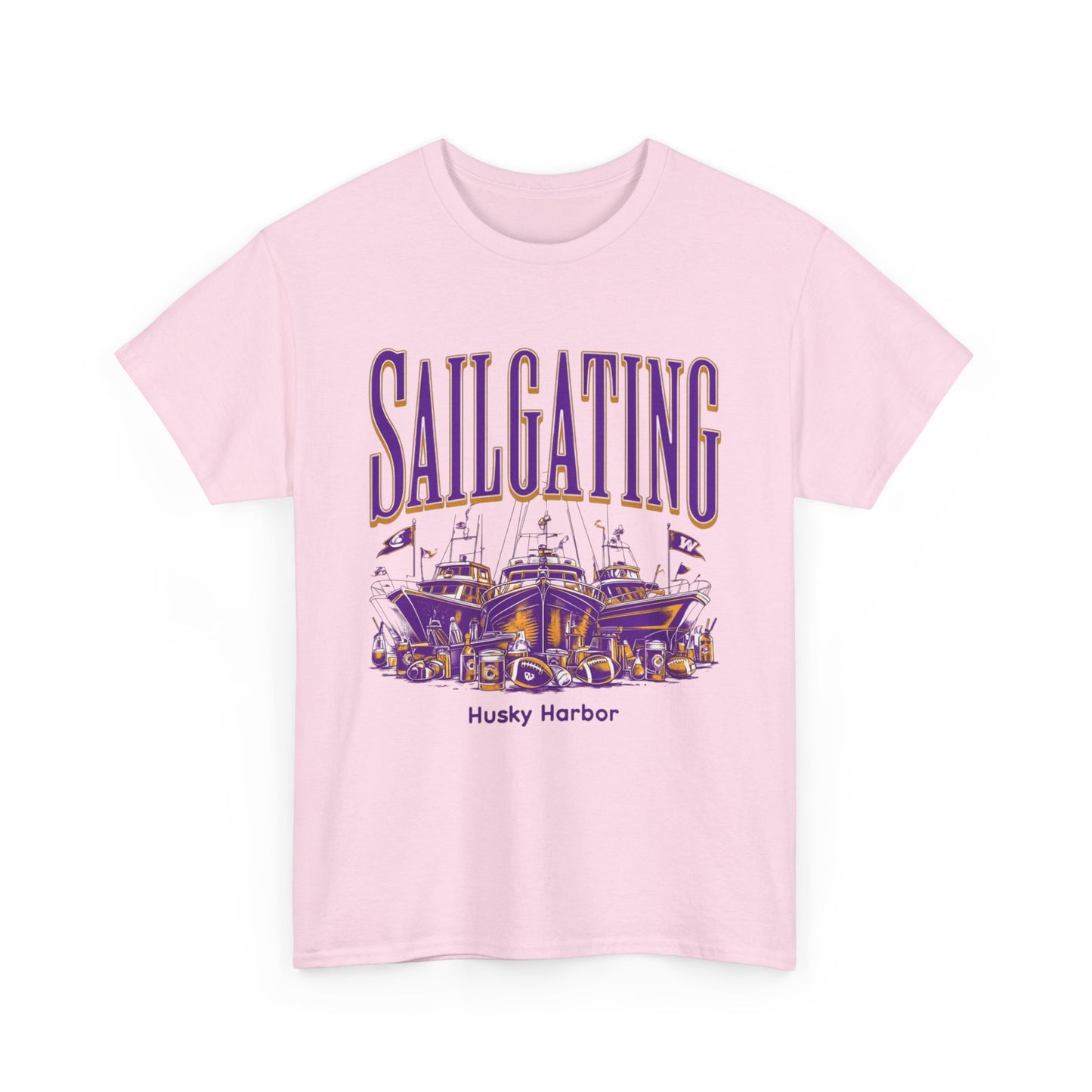 Sailgating Tee - Washington Huskies Unisex Heavy Cotton Shirt