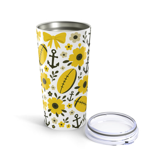 Floral Anchor Tumbler, Floral Anchor Tumbler - 20oz Insulated Drinkware for Summer, Vandy Game Day, Vanderbilt Tn Gift, Nashville Tennessee Gift, Anchor Down