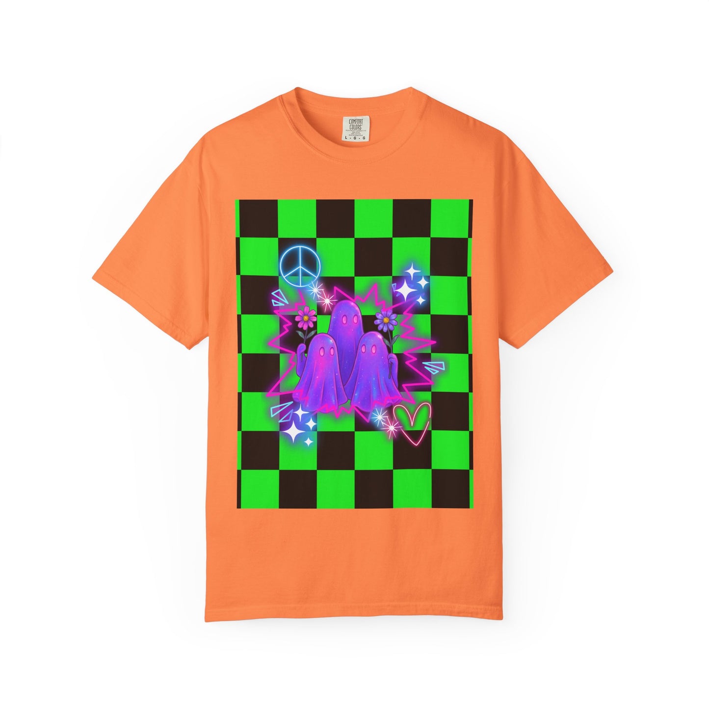 Vibrant Ghost Graphic Tee, Unisex T-shirt, Retro Vibe Shirt, Perfect for Halloween, Party Wear, Casual Style, Unique Gift