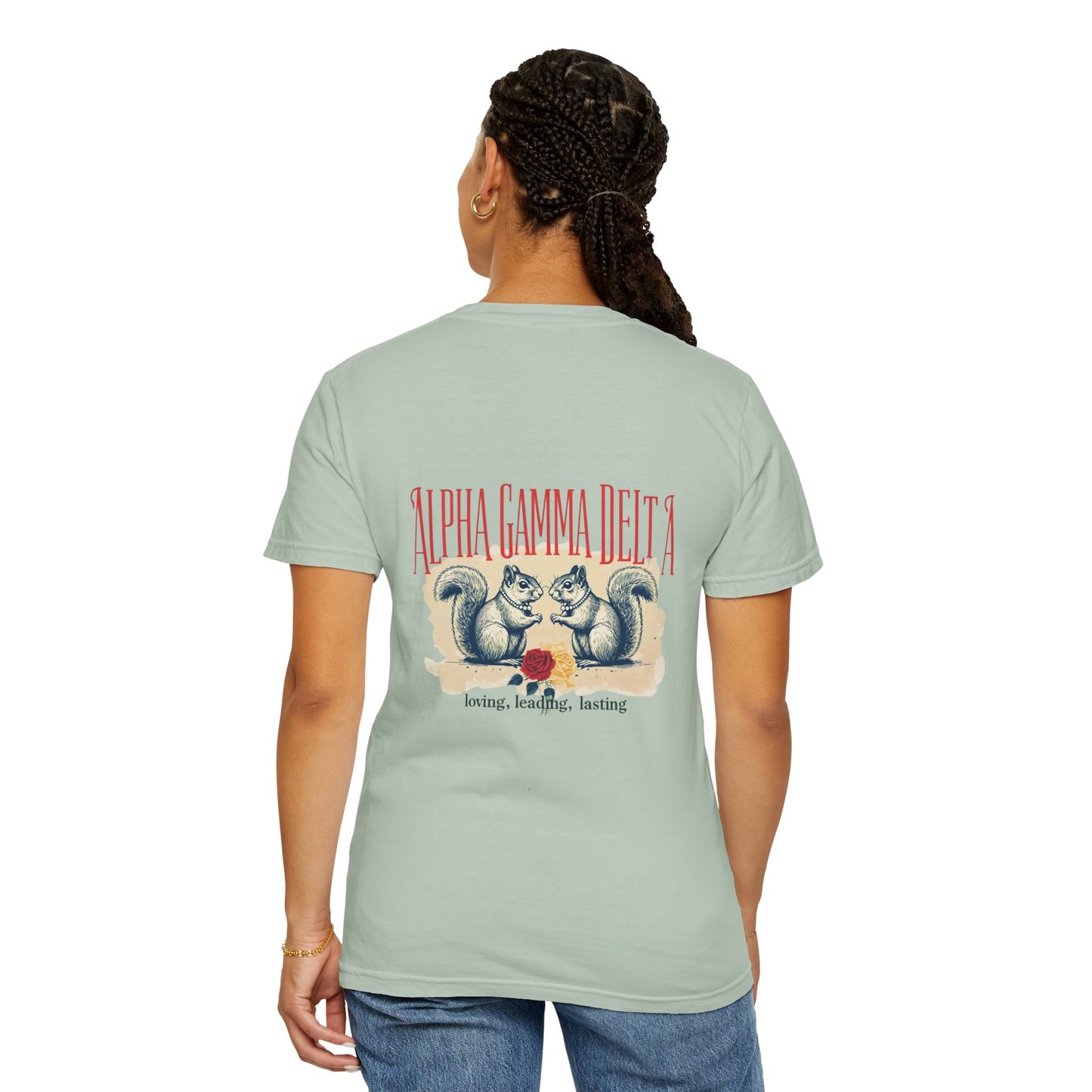 AGD Charming Sorority T-Shirt, Squirrel Design, Unisex Apparel, Perfect Gift, Casual Wear, College Life, Greek Life, Fraternity Events