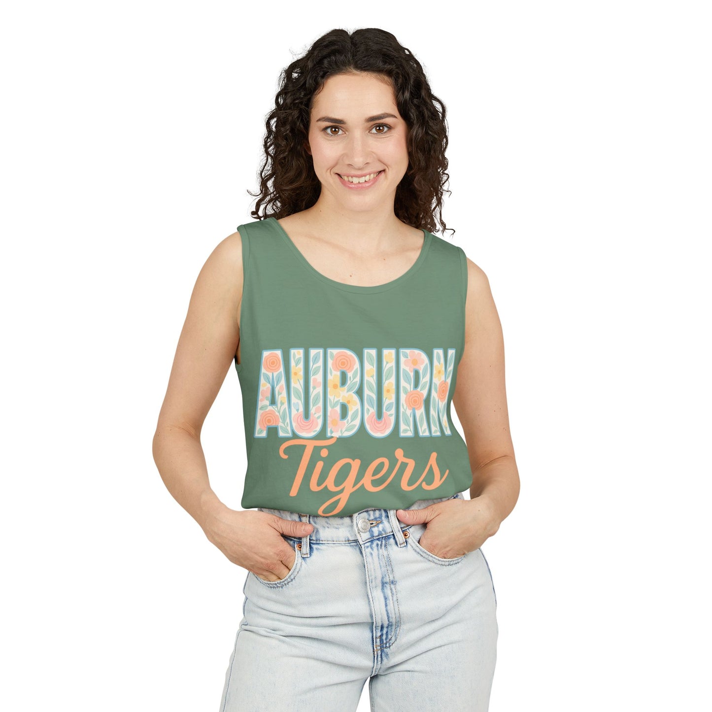 Auburn Tigers Garment-Dyed Tank Top, Summer Fashion, Sports Apparel, College Gear, Gifts for Students, Comfort Colors