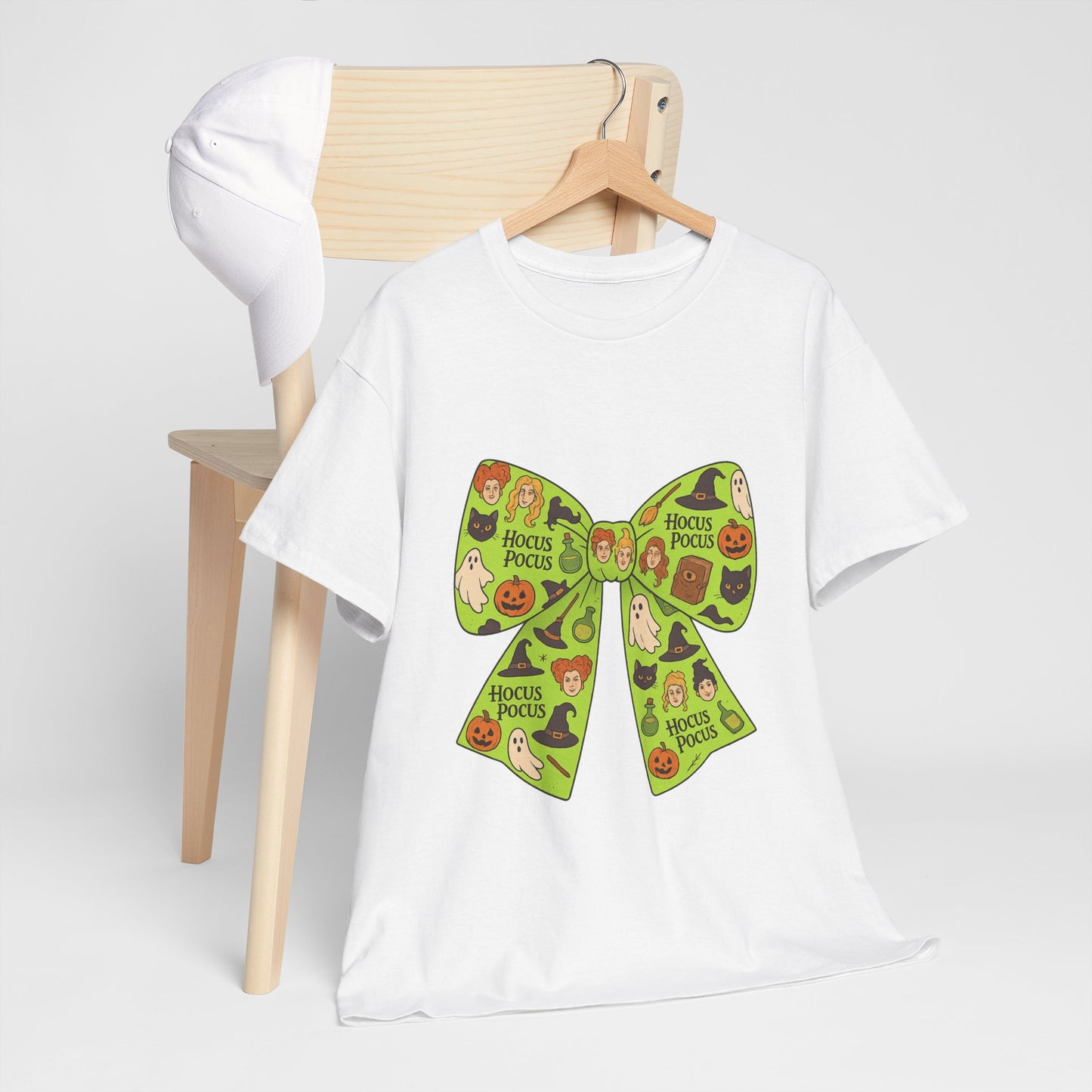 Halloween Graphic Tee, Spooky Season Unisex Shirt, Hocus Pocus Bow Tee, Autumn Style Shirt, Trick or Treat Apparel