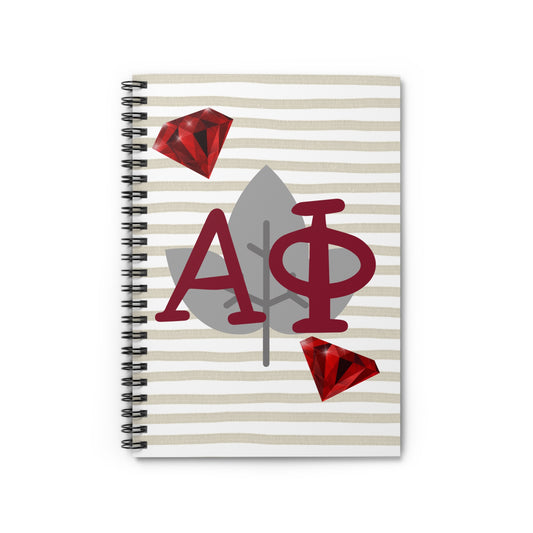 Alpha Phi Chic Monogrammed Spiral Notebook, Perfect for Students, Journaling, Organization, Gifts, Alpha Phi Sorority Decor