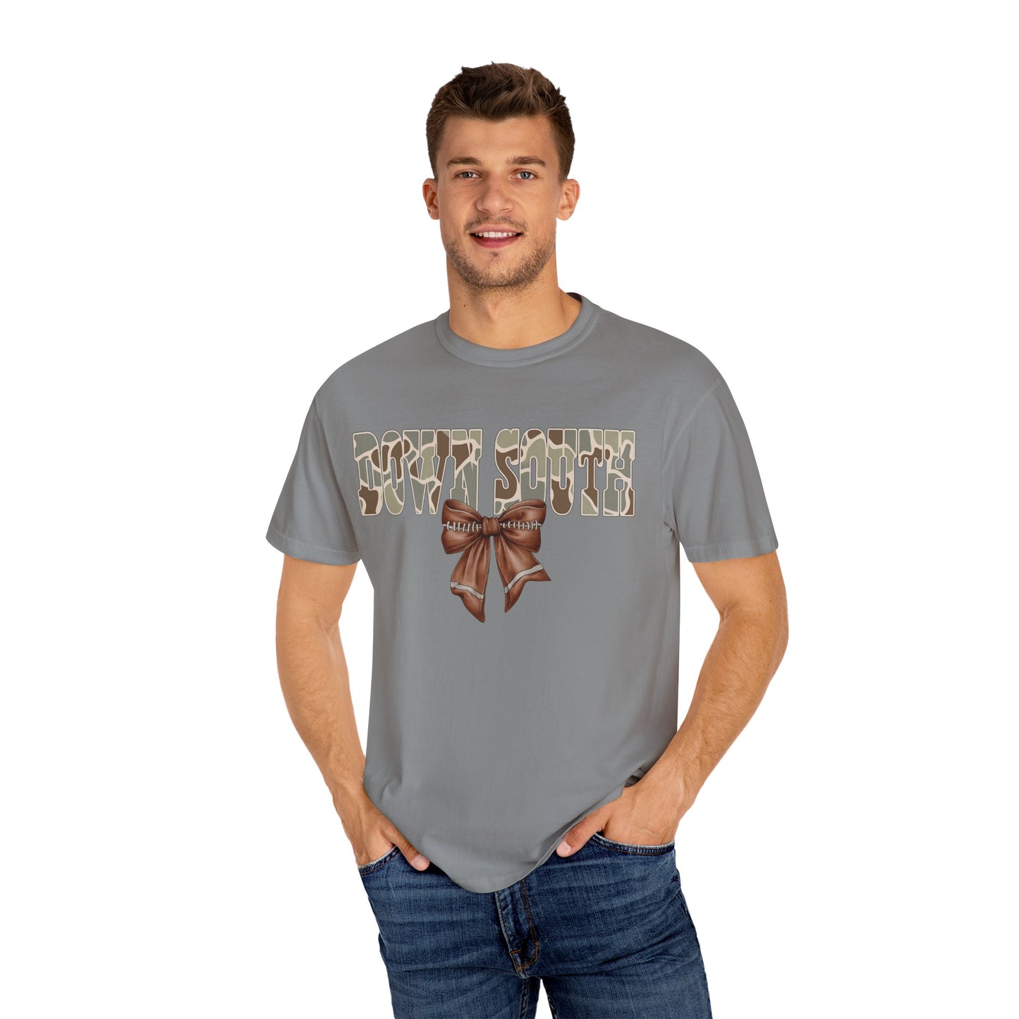 Camo Bow Graphic Tee - Trendy Apparel for Casual Outings and Birthdays