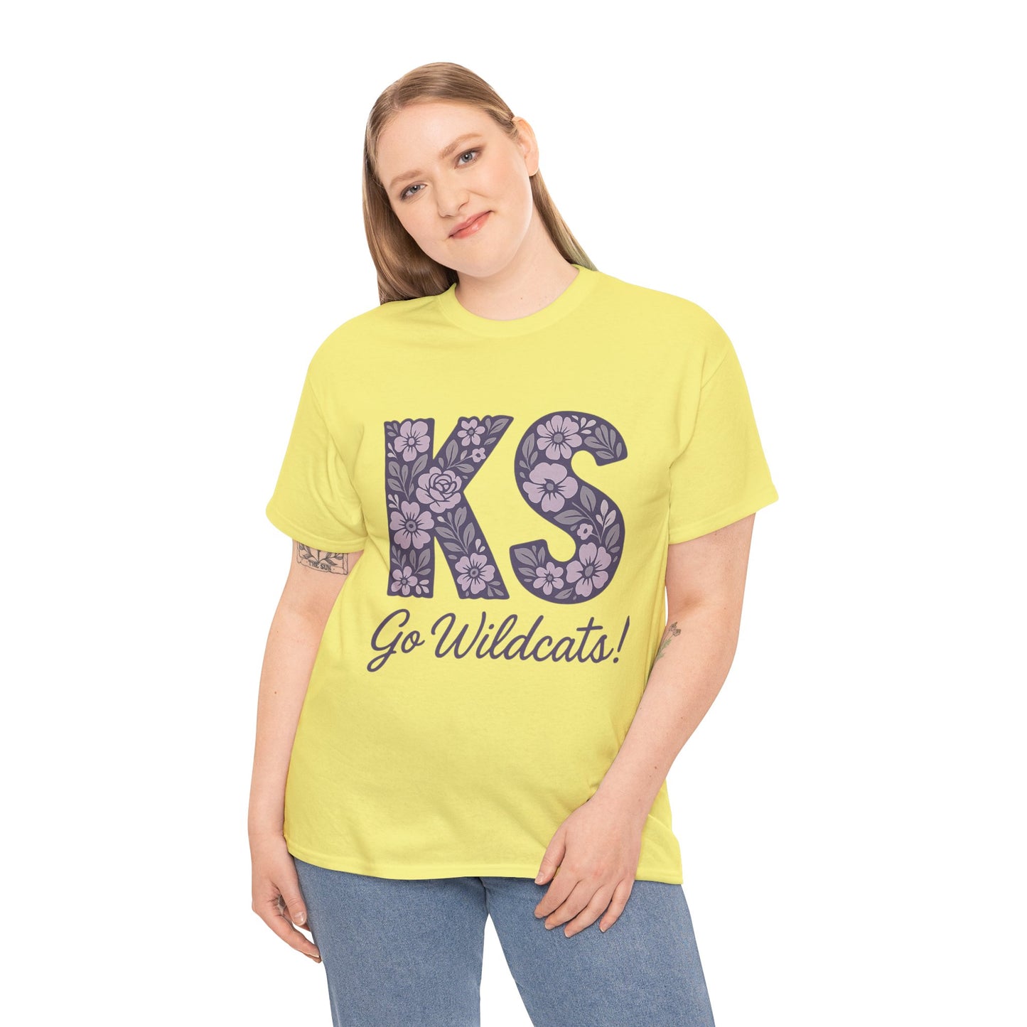 KS Floral Team Spirit Tee: Celebrate Kansas State Wildcats in Style, Perfect for Sports Events, Gifts, & Casual Wear