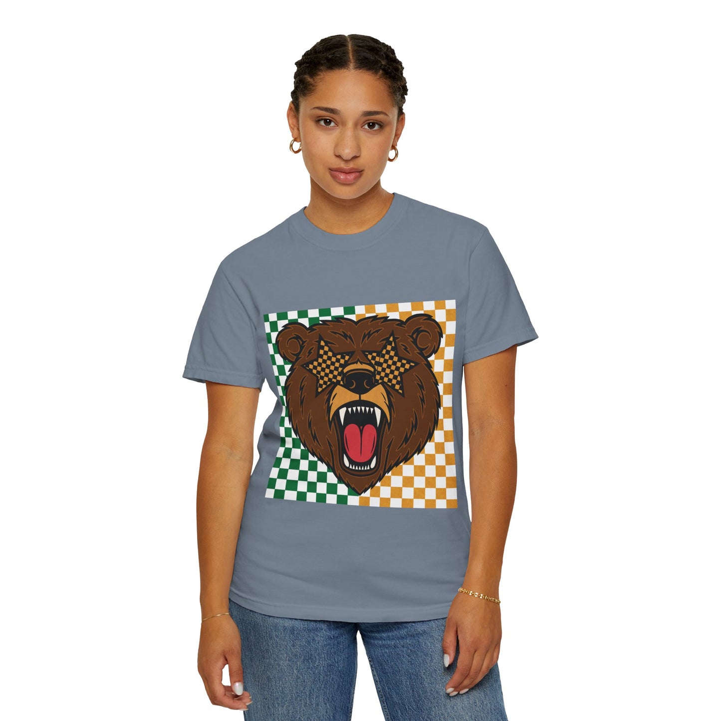 Checkered BU Bear Unisex T-shirt