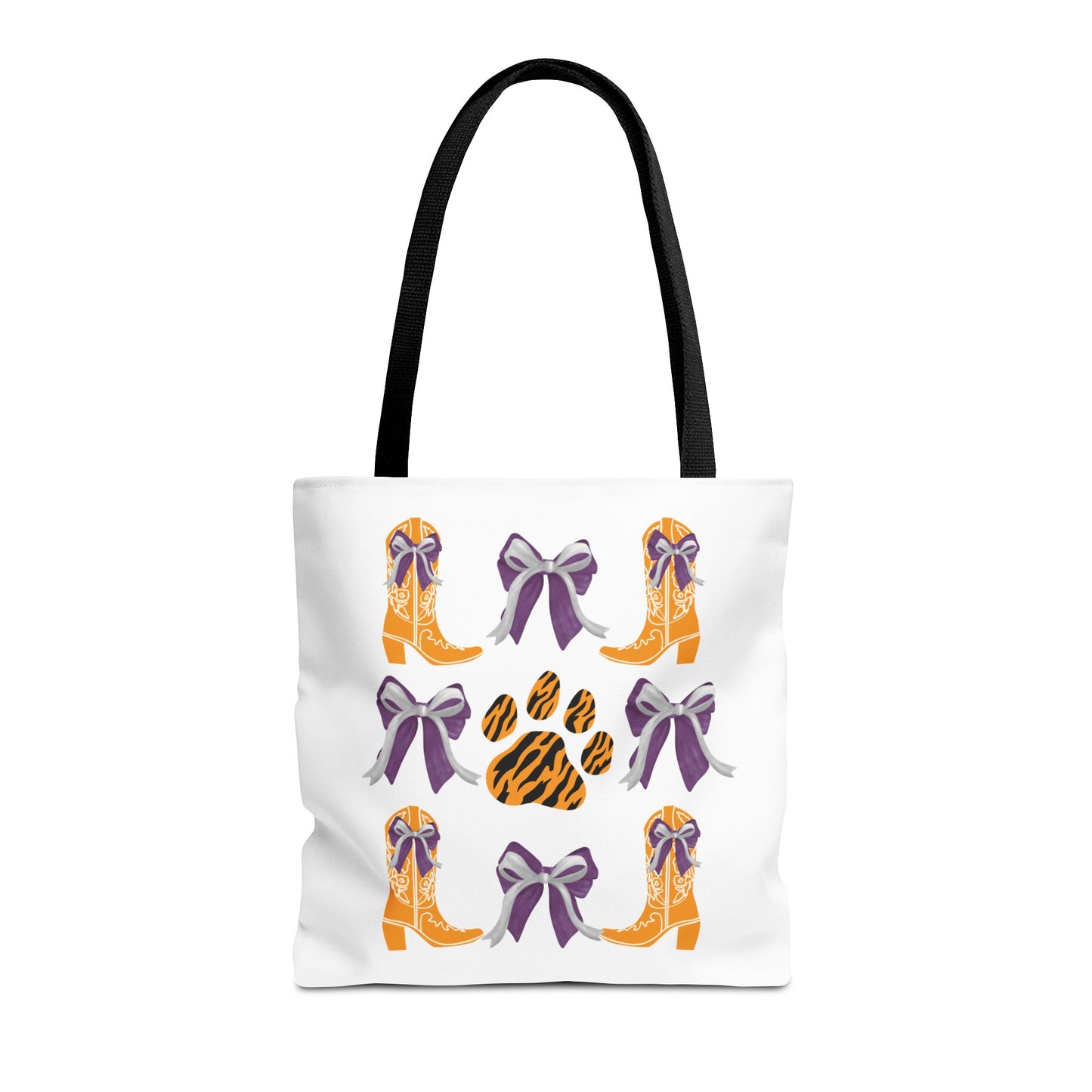 SC Clemson Coquette Bow Tiger Print Tote Bag, Go Tigers, SC Game Day, Clemson, SC, College Student Gift, Graduation Gift, SC Tigers Fan, Clemson Alumni