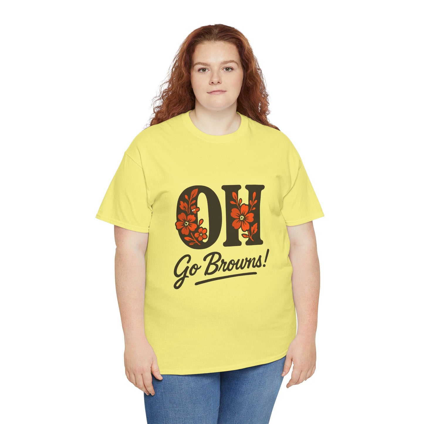 OH Go Browns Floral Unisex Tee, Fan Apparel, Game Day Shirt, Casual Wear, Gift for Sports Lovers