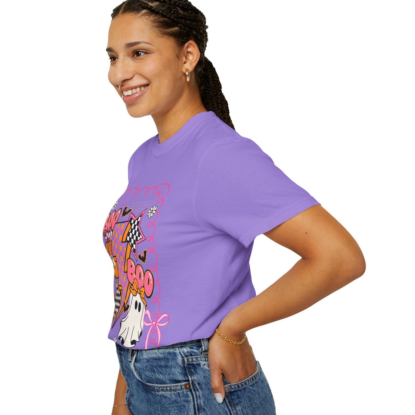 Retro Design Orange & Pink Unisex Halloween T-Shirt