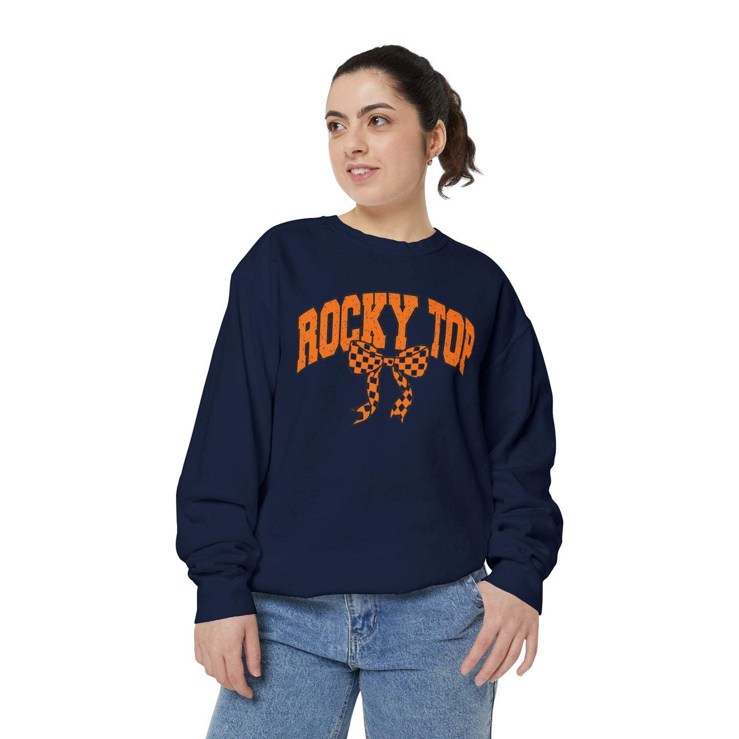 Rocky Top Bow Sweatshirt — Tennessee Checkerboard Vintage Crewneck