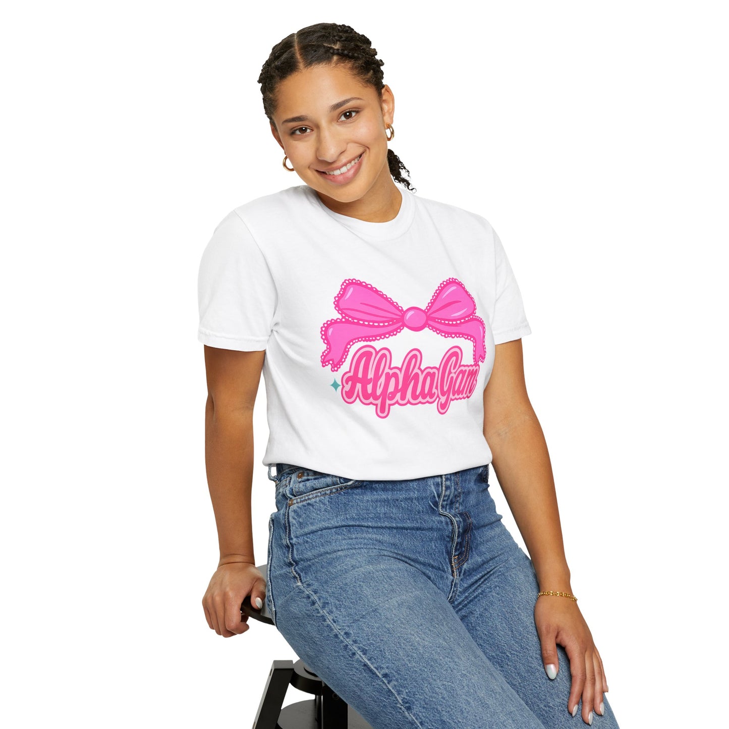 AlphaGam Bow T-Shirt | Unisex Garment-Dyed Tee for Sorority Sisters, College Apparel, Gifts for Greek Life, Casual Outfit, Sorority [...]