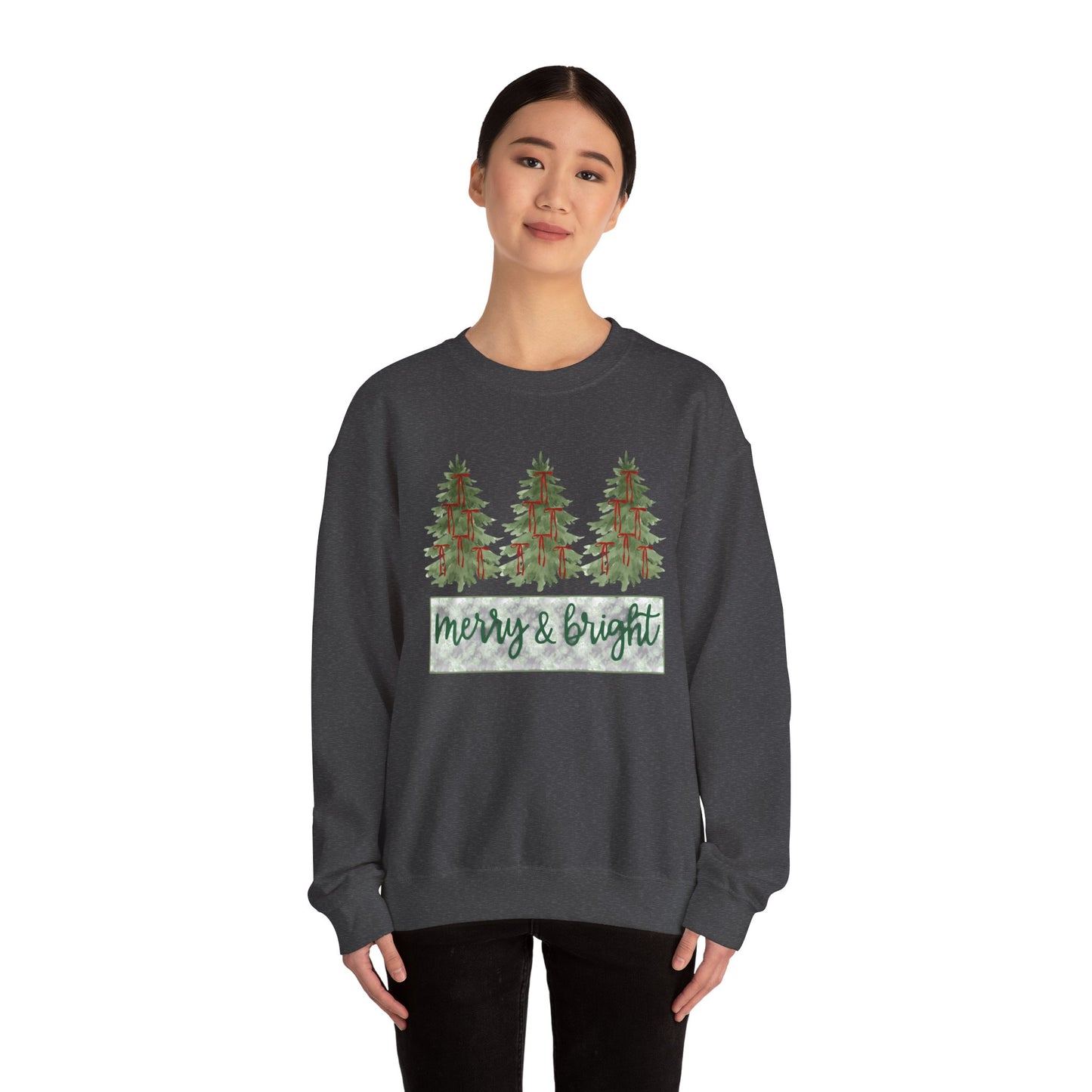 Merry & Bright Crewneck Sweatshirt | Cozy Holiday Gift, Unisex Apparel, Christmas Sweatshirt, Festive Fashion, Winter Wardrobe Essential