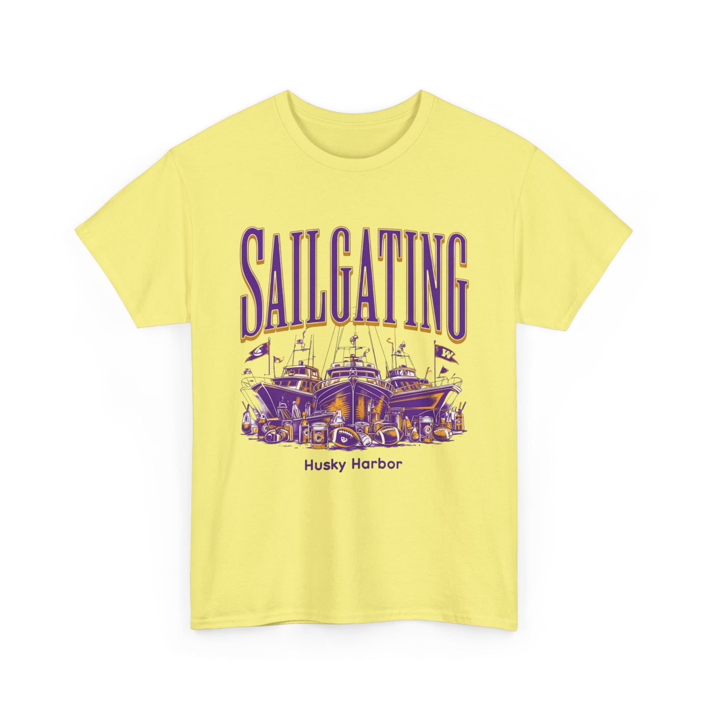 Sailgating Tee - Washington Huskies Unisex Heavy Cotton Shirt