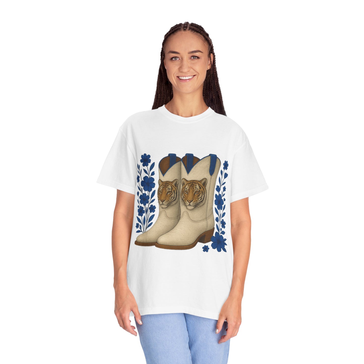 Graphic T-Shirt - Cowboy Boots & Tigress, Unisex Tee, Vintage Country Style-Memphis Tiger Fan
