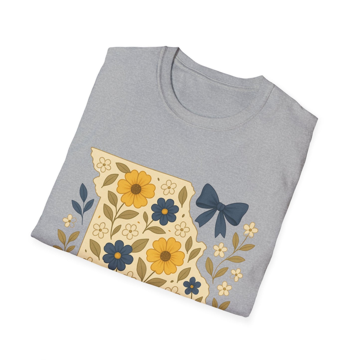 Missouri Floral Unisex T-Shirt, Softstyle Tee, Gift for Her, Spring Fashion, Casual Wear, Personalized Shirt, Eco-Friendly Apparel