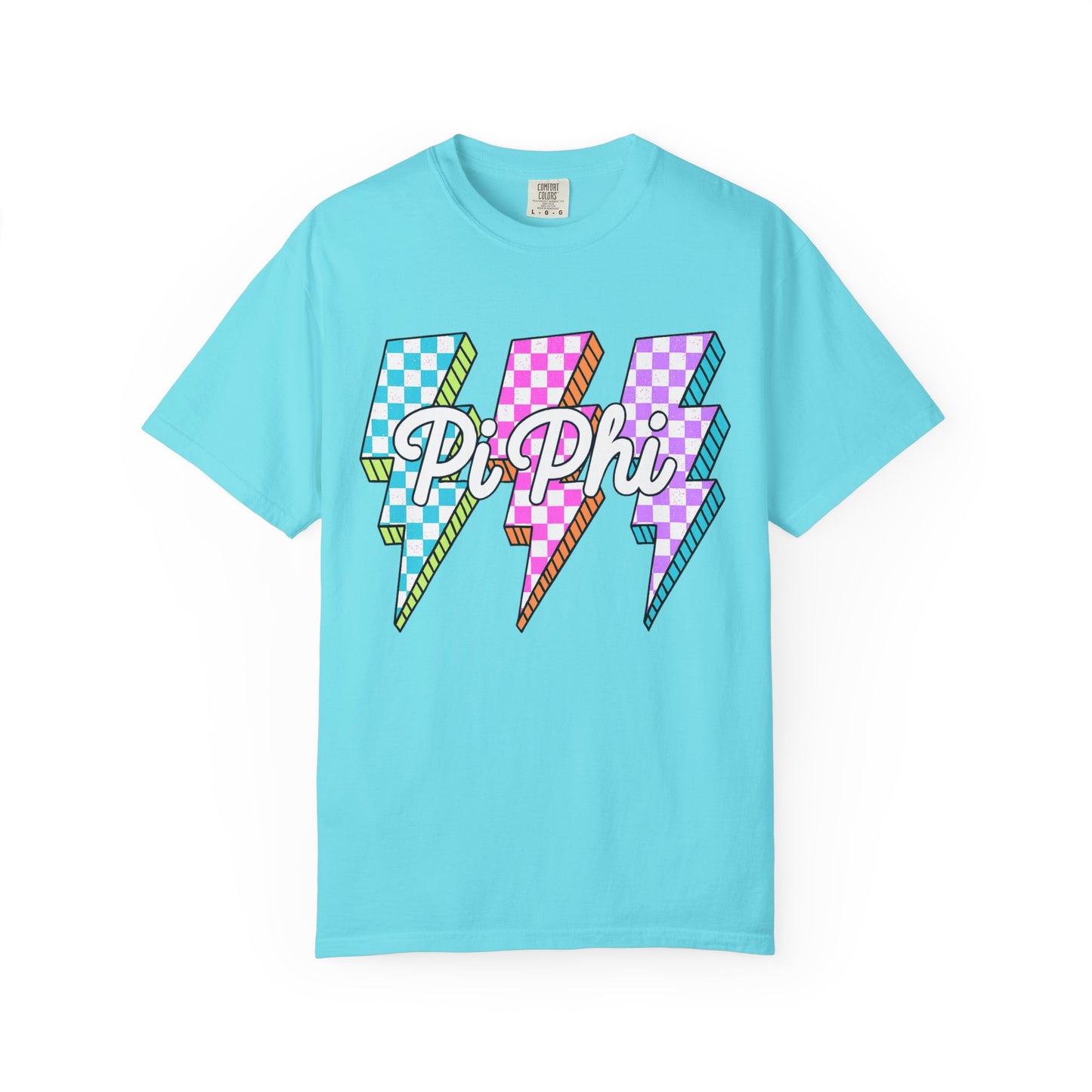 PB Phi Lightning Bolt Unisex T-shirt | Vibrant Greek Life Apparel, Unique Gift for Sorority Sisters, Casual Wear, Celebrating Sisterhood