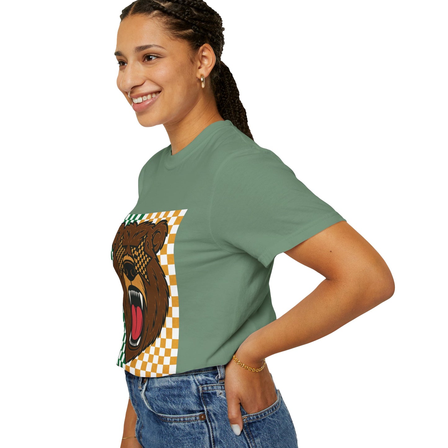 Checkered BU Bear Unisex T-shirt