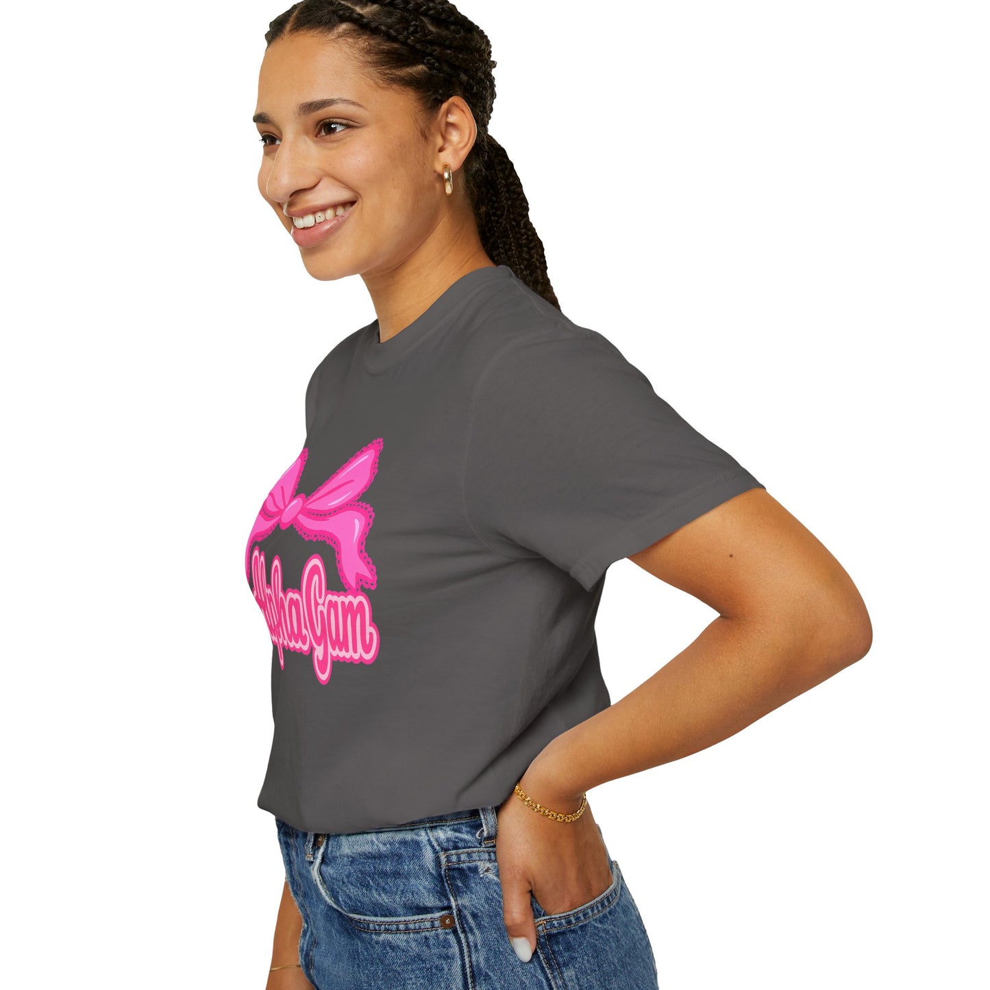 AlphaGam Bow T-Shirt | Unisex Garment-Dyed Tee for Sorority Sisters, College Apparel, Gifts for Greek Life, Casual Outfit, Sorority [...]