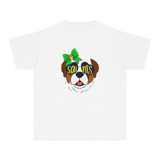 Saints Dog Youth Tee, Cute Puppy T-Shirt, Pet Lover Gift, Casual Wear, Birthday, Family Reunion, Dog Show