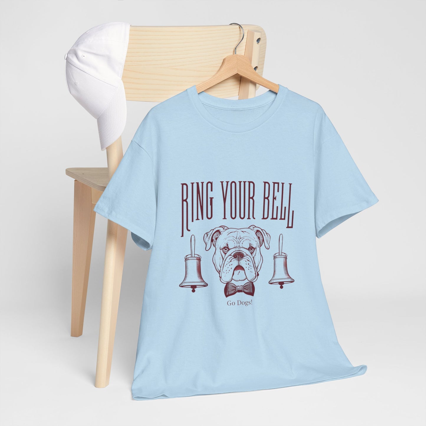Dog Lover's Unisex Heavy Cotton Tee | 'Ring Your Bell' Shirt, Bulldog Tee, Pet Owner Gift, Funny Dog Apparel, Casual Wear