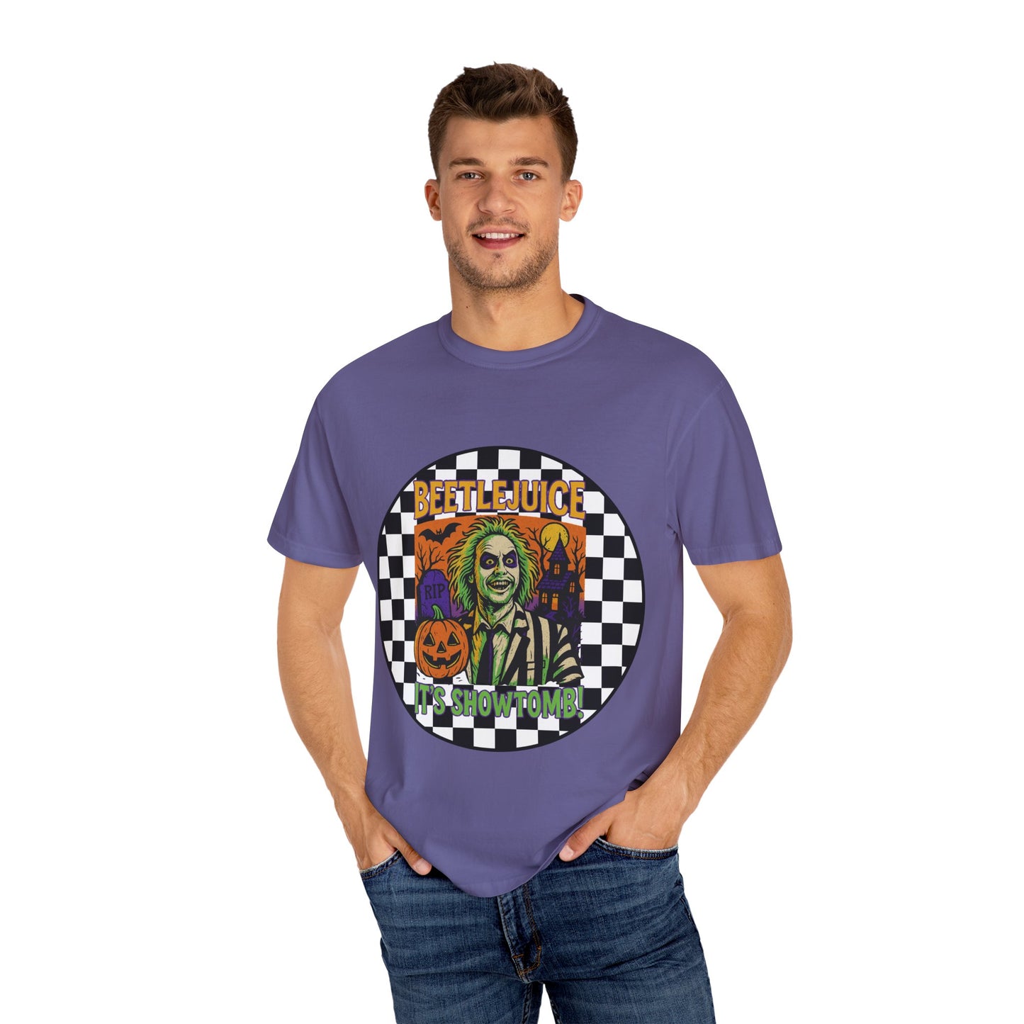 Beetlejuice Unisex T-shirt, Spooky Graphic Tee, Halloween Costume Shirt, Movie Fan Apparel, Eerie Clothing Gift