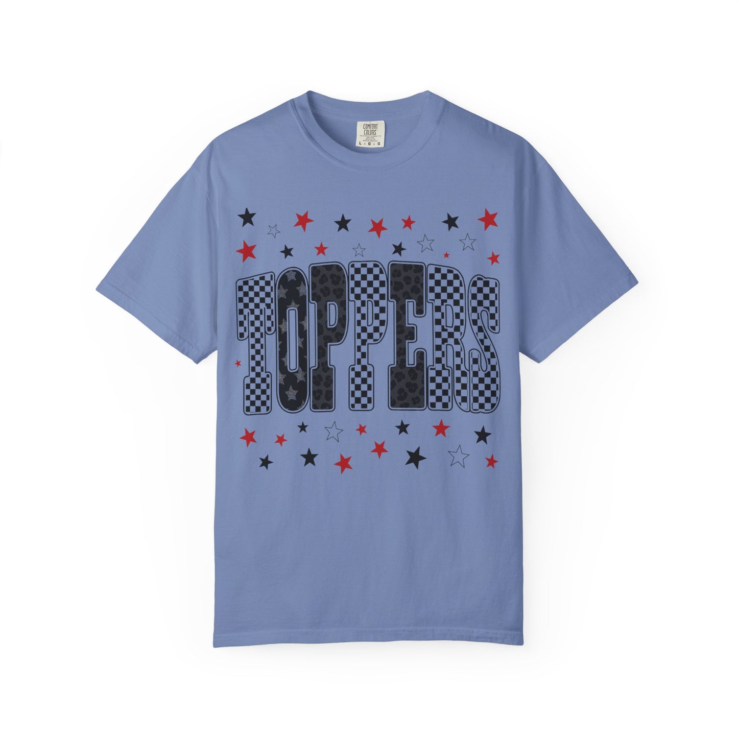 Topper Star and Checker Pattern Graphic Tee