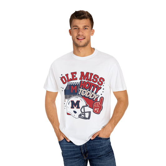 Ole Miss Hotty Toddy Unisex Garment-Dyed T-Shirt, College Sports Tee, Game Day Apparel, Tailgate Shirt, Fan Gear