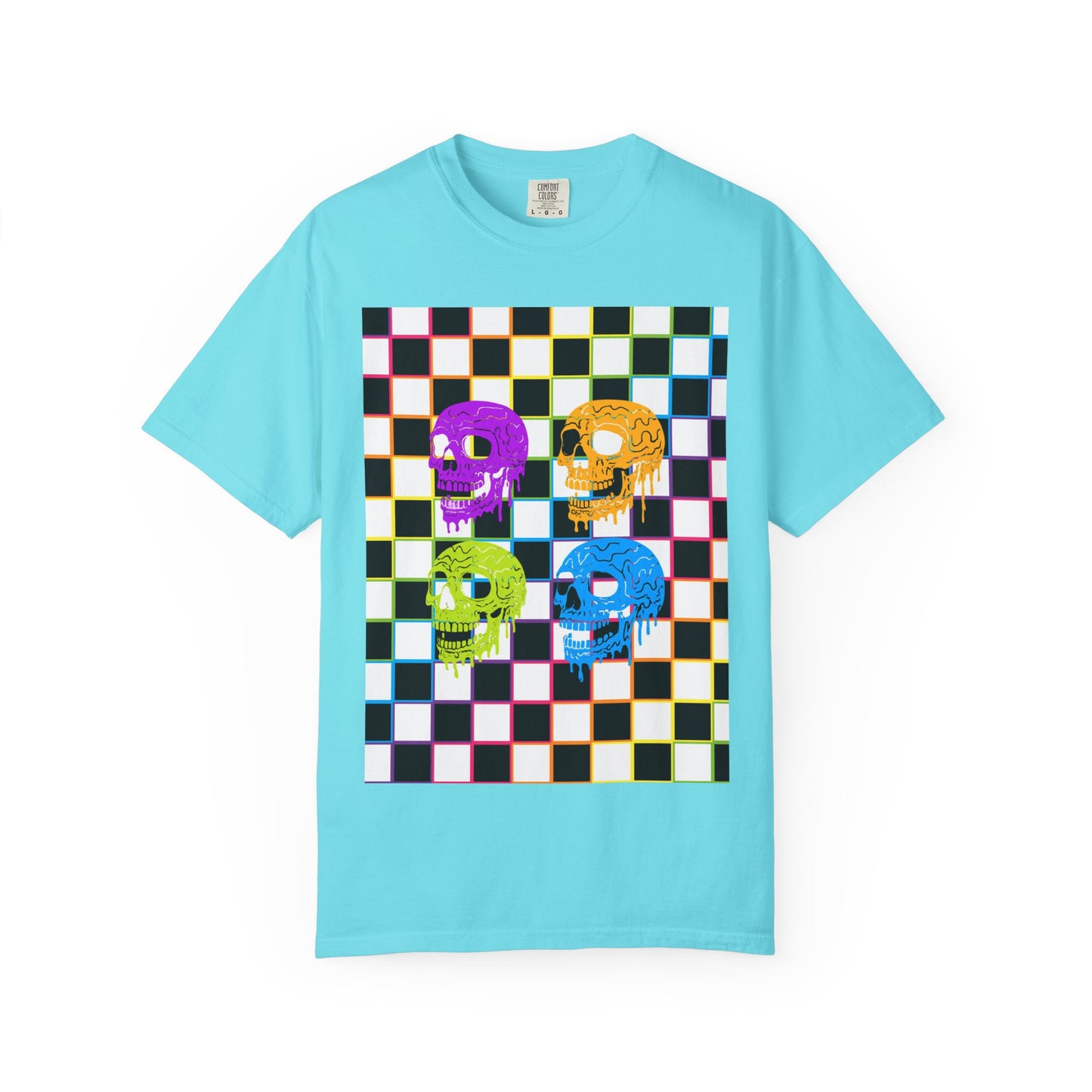 Vibrant Skull Graphic T-Shirt, Unisex Tee, Halloween Outfit, Alternative Fashion, Festival Wear, Casual Street Style