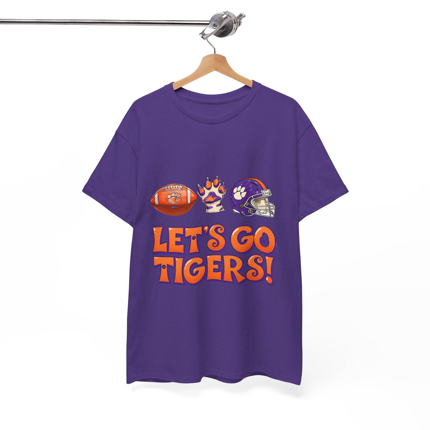 Unisex Heavy Cotton Tee - Let's Go Tigers! Sports Fan Tee, Game Day Shirt, Tailgate Apparel, Team Pride Top, College Football Gear