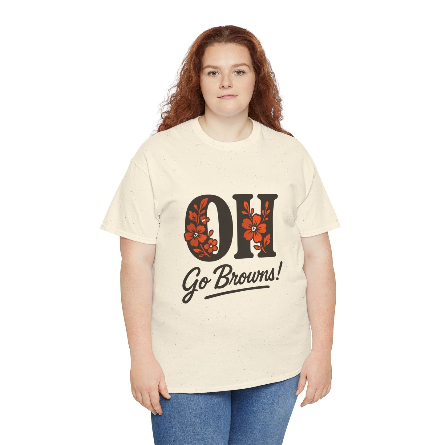 OH Go Browns Floral Unisex Tee, Fan Apparel, Game Day Shirt, Casual Wear, Gift for Sports Lovers