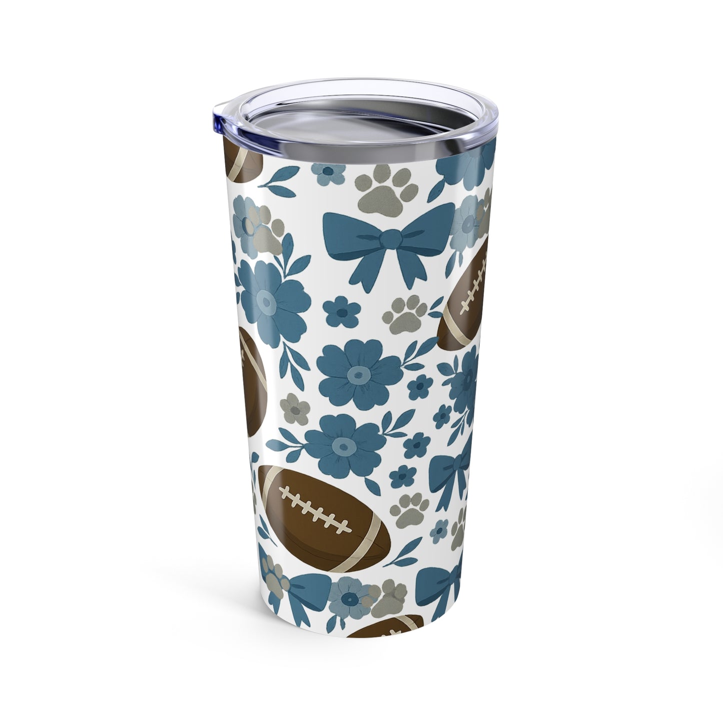 Floral Football Tumbler 20oz, Memphis Tigers
