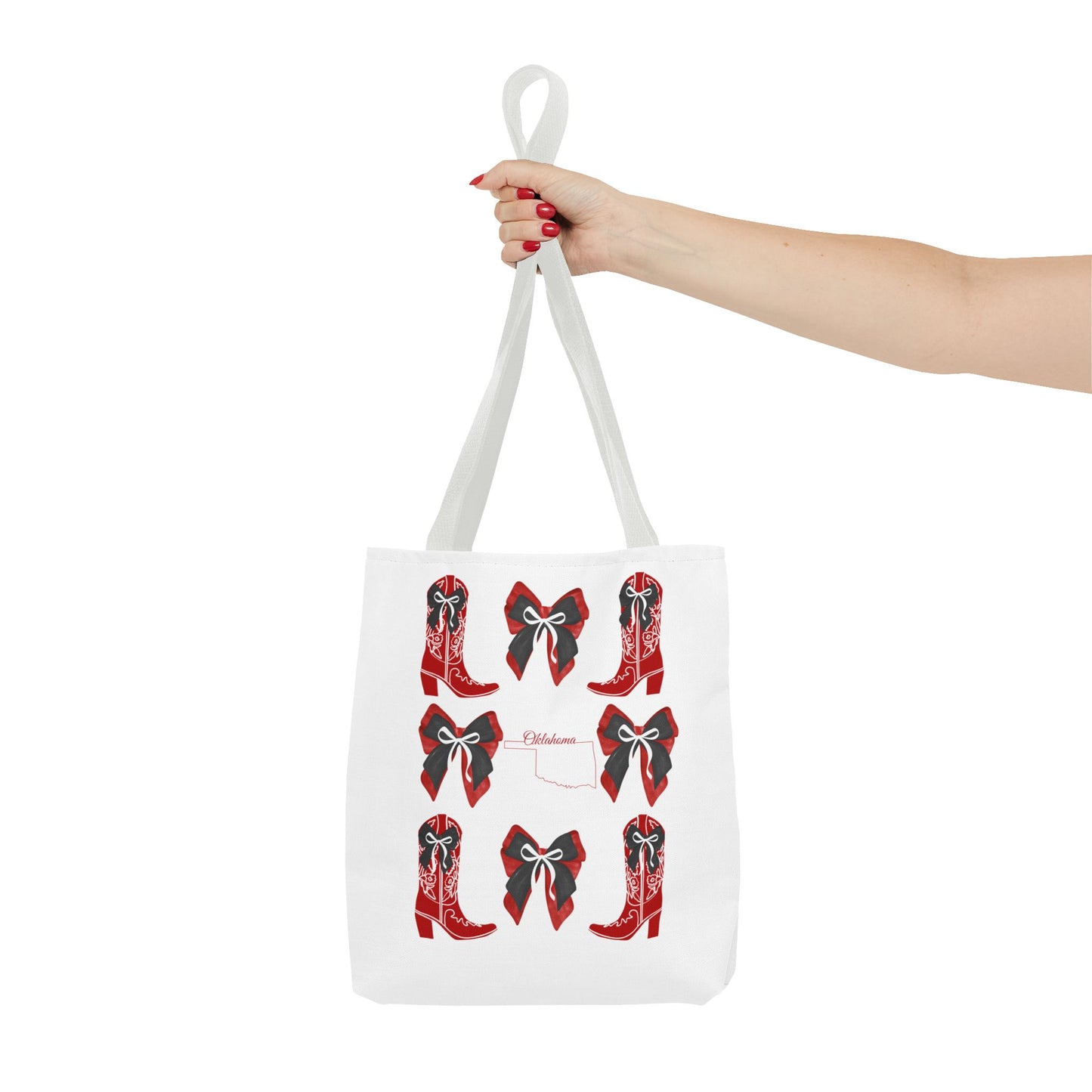 Tote Bag - Oklahoma Game Day Coquette Bow Design Fan Gift