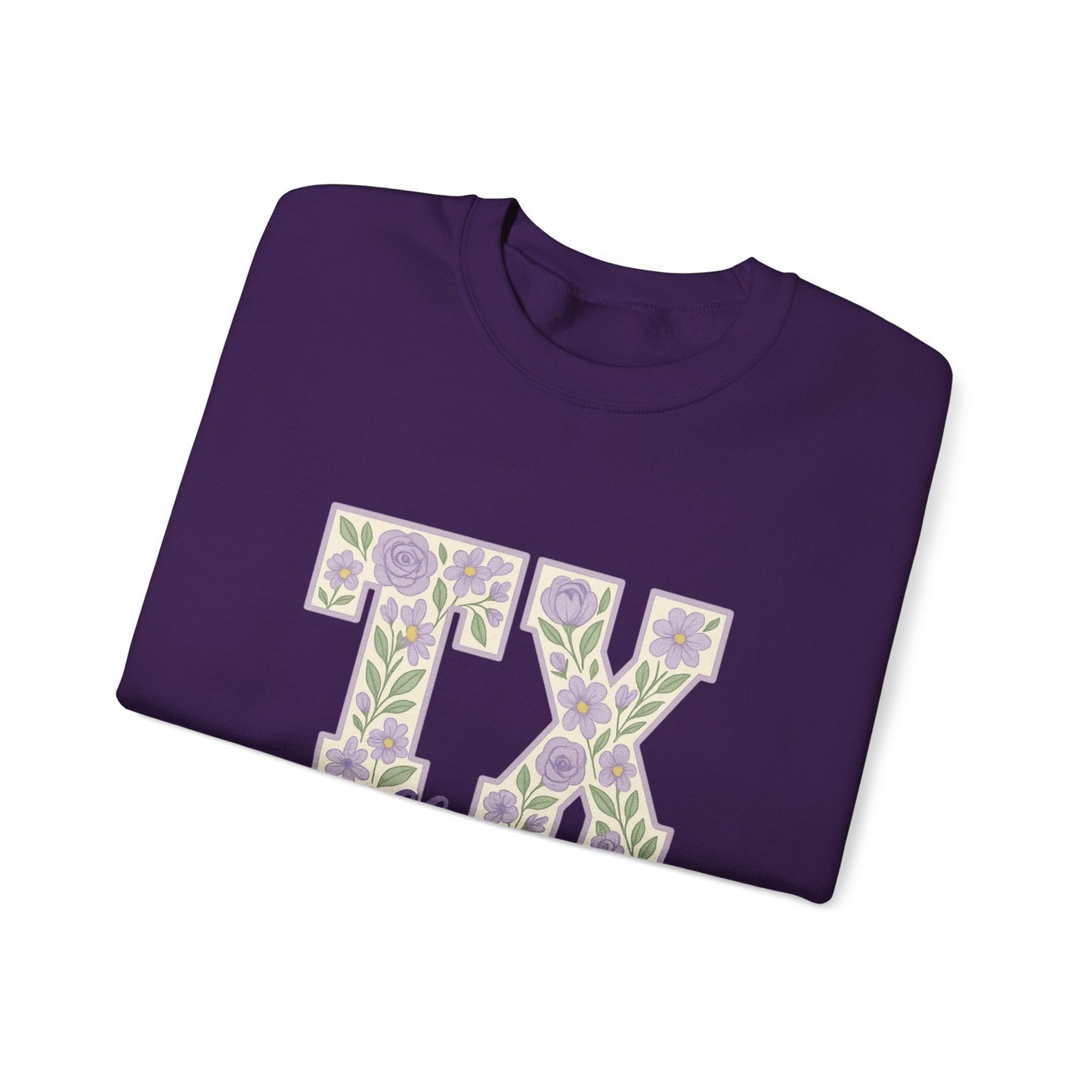 Texas Floral Sweatshirt, Cozy Unisex Crewneck, TX Riff Ram Bah Zoo Pullover, Gift for College Students, Texas Pride Apparel, Spring Fashion