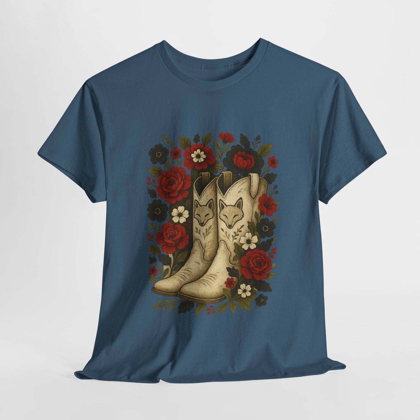 AR State Red Wolves Vintage Floral Cowboy Boots Tee