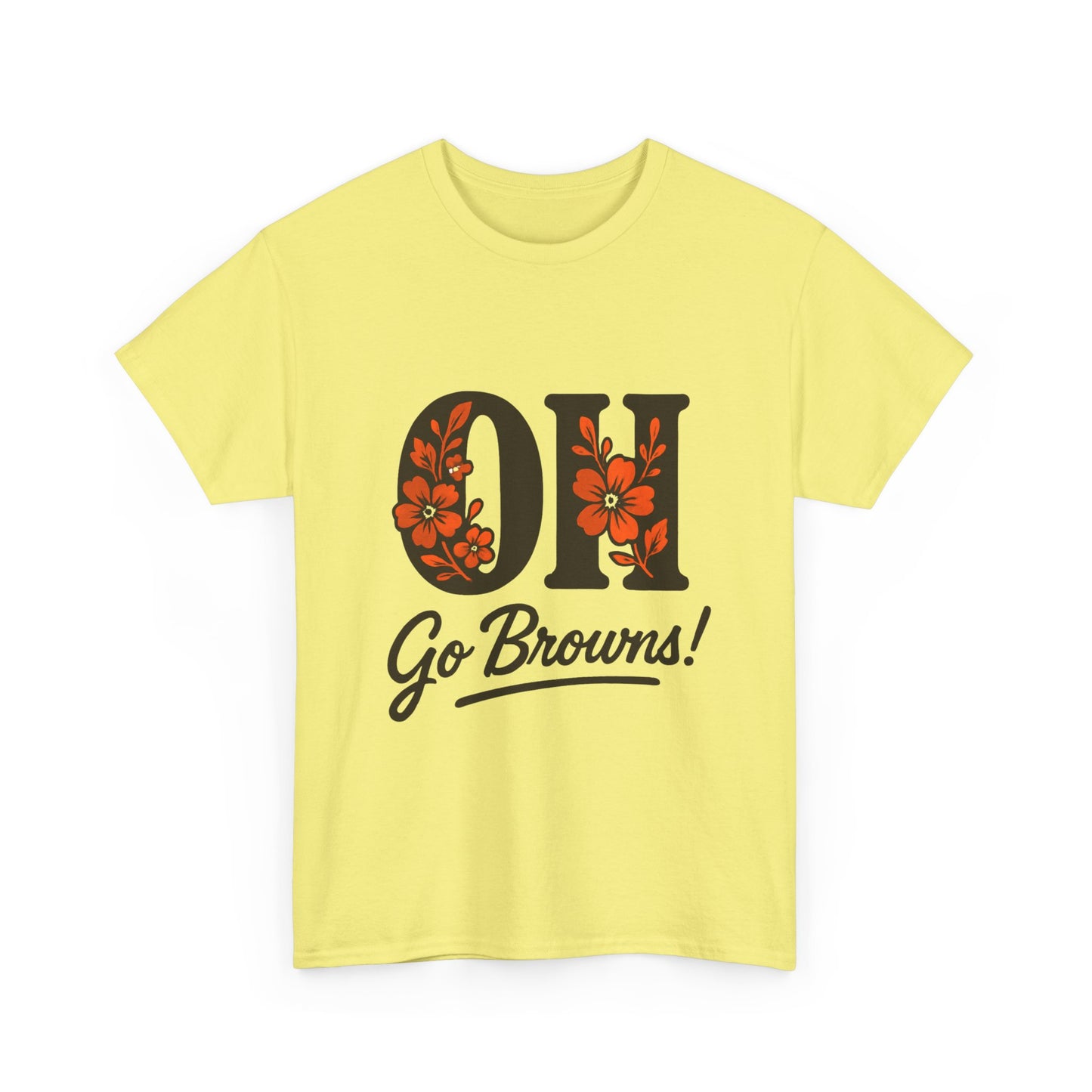 OH Go Browns Floral Unisex Tee, Fan Apparel, Game Day Shirt, Casual Wear, Gift for Sports Lovers