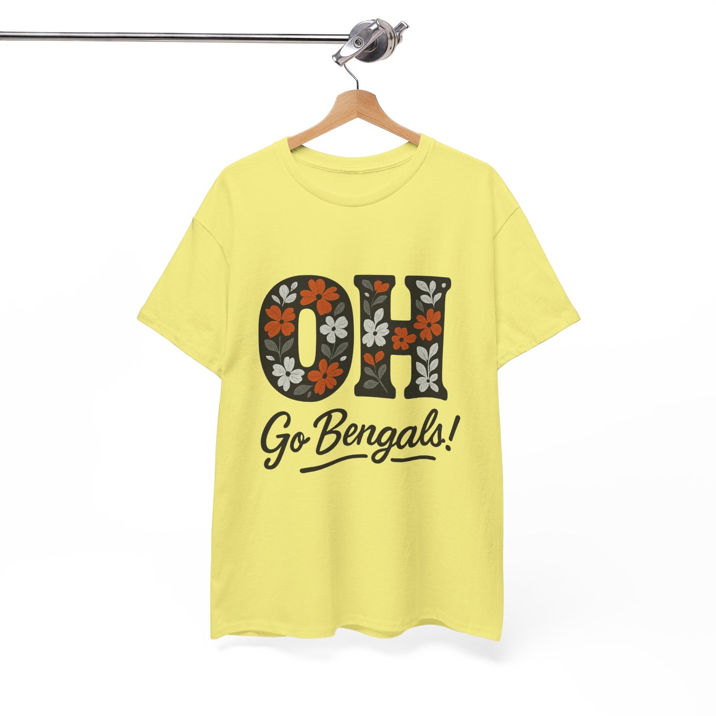 Bengals Floral Tee - Unisex Heavy Cotton