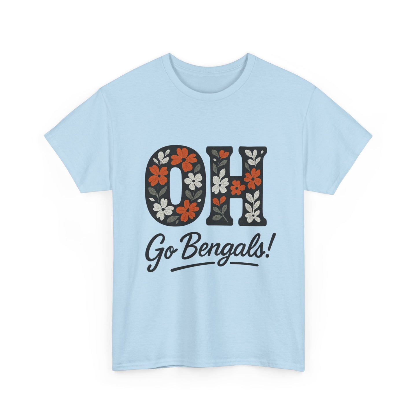 Bengals Floral Tee - Unisex Heavy Cotton