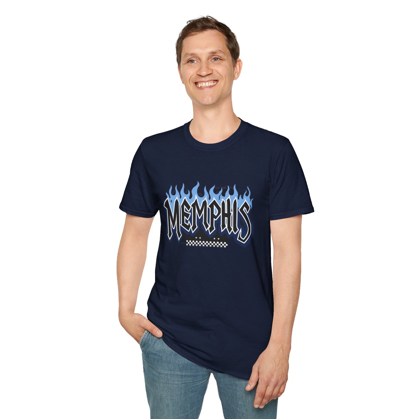Memphis Flame Graphic T-Shirt, Unisex Tee, Casual Wear, Gift for Music Lovers, Summer Fashion, Graphic Design Shirt