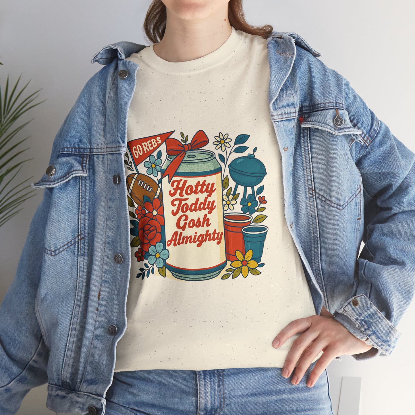 Hotty Toddy Heavy Cotton Tee - Unisex Graphic T-Shirt, Casual Wear, College Apparel, Gift for Students, Spring Break Fashion