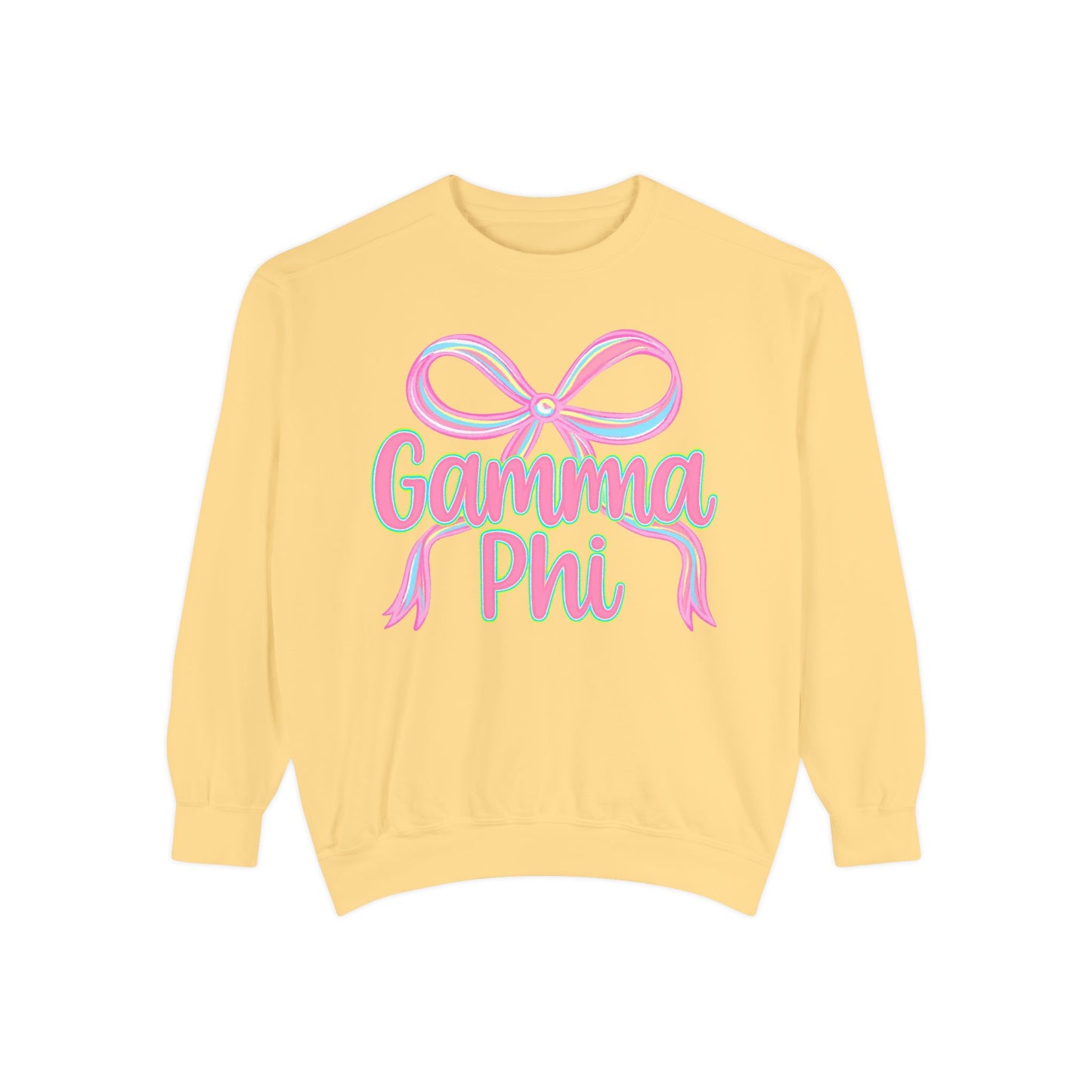 GammaPhi Garment-Dyed Sweatshirt | Cozy Sorority Sweatshirt, Unisex Apparel, Sorority Gift, Casual Wear, College Spirit Wear
