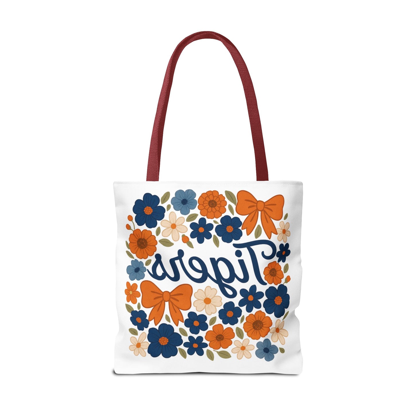 Floral Tiger Tote Bag, Cute Shopping Bag, Reusable Grocery Tote, Gift for Students, Eco-friendly Handbag, Graduation Gift, Alumni Gift
