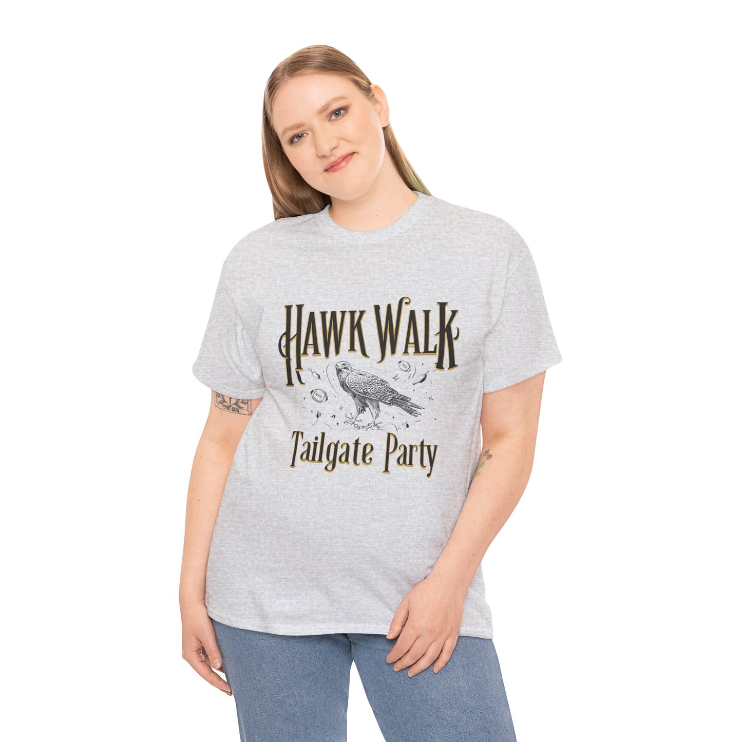 Hawk Walk Tailgate Tee, Unisex Cotton Shirt, Outdoor Event T-Shirt, Festival Wear, Bird Lover Gift, Sports Gathering Apparel