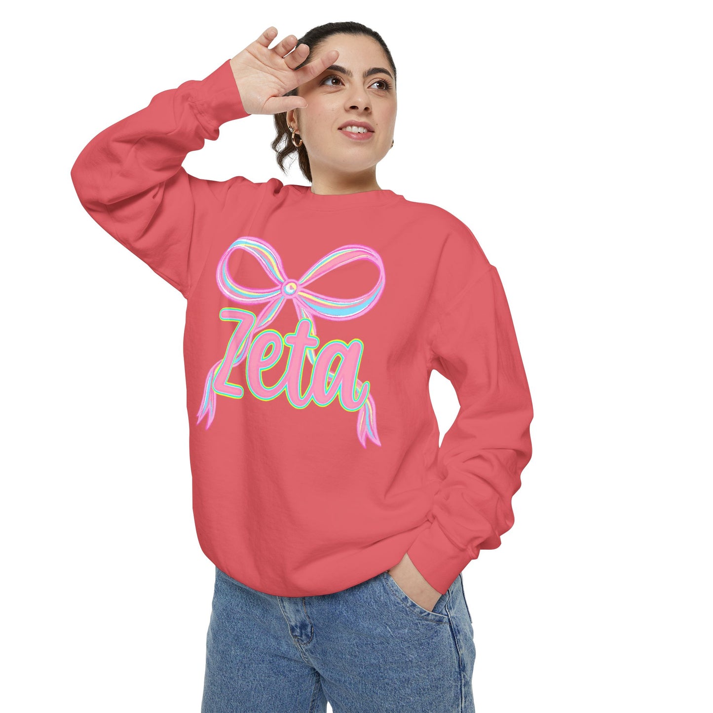 Zeta Graphic Sweatshirt, Cozy Fashion, Gift for Sorority Sisters, Cute Casual Wear, College Apparel, Unisex Outfit